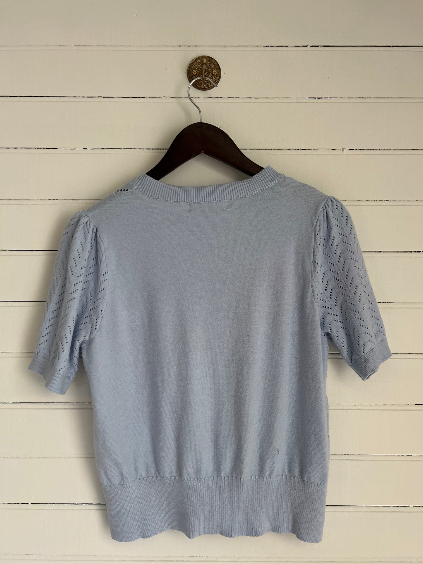 Medium Blue Short-sleeve Cardigan