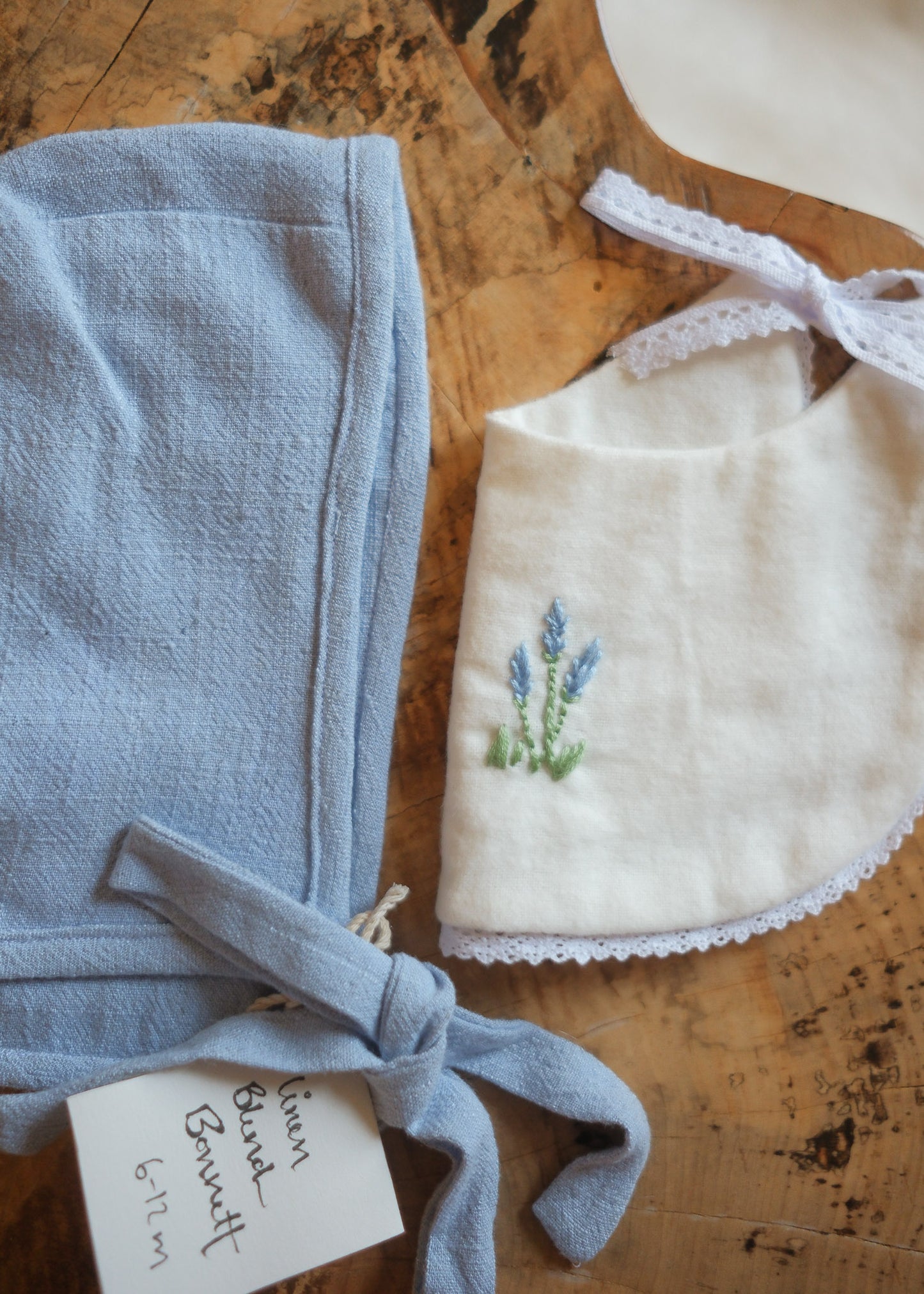 Blue Bonnet & Bib Set
