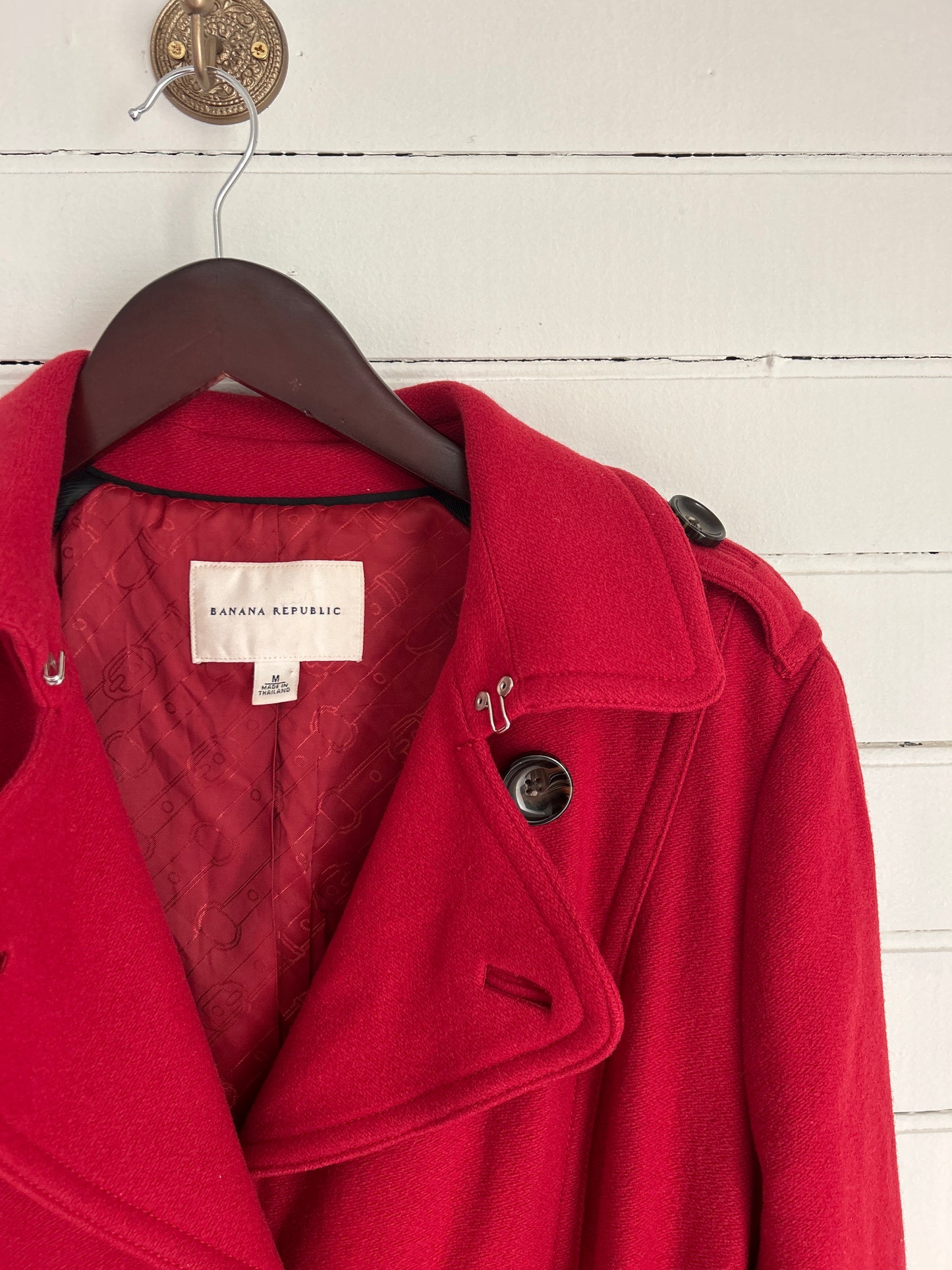 Medium Red Wool Trench Coat