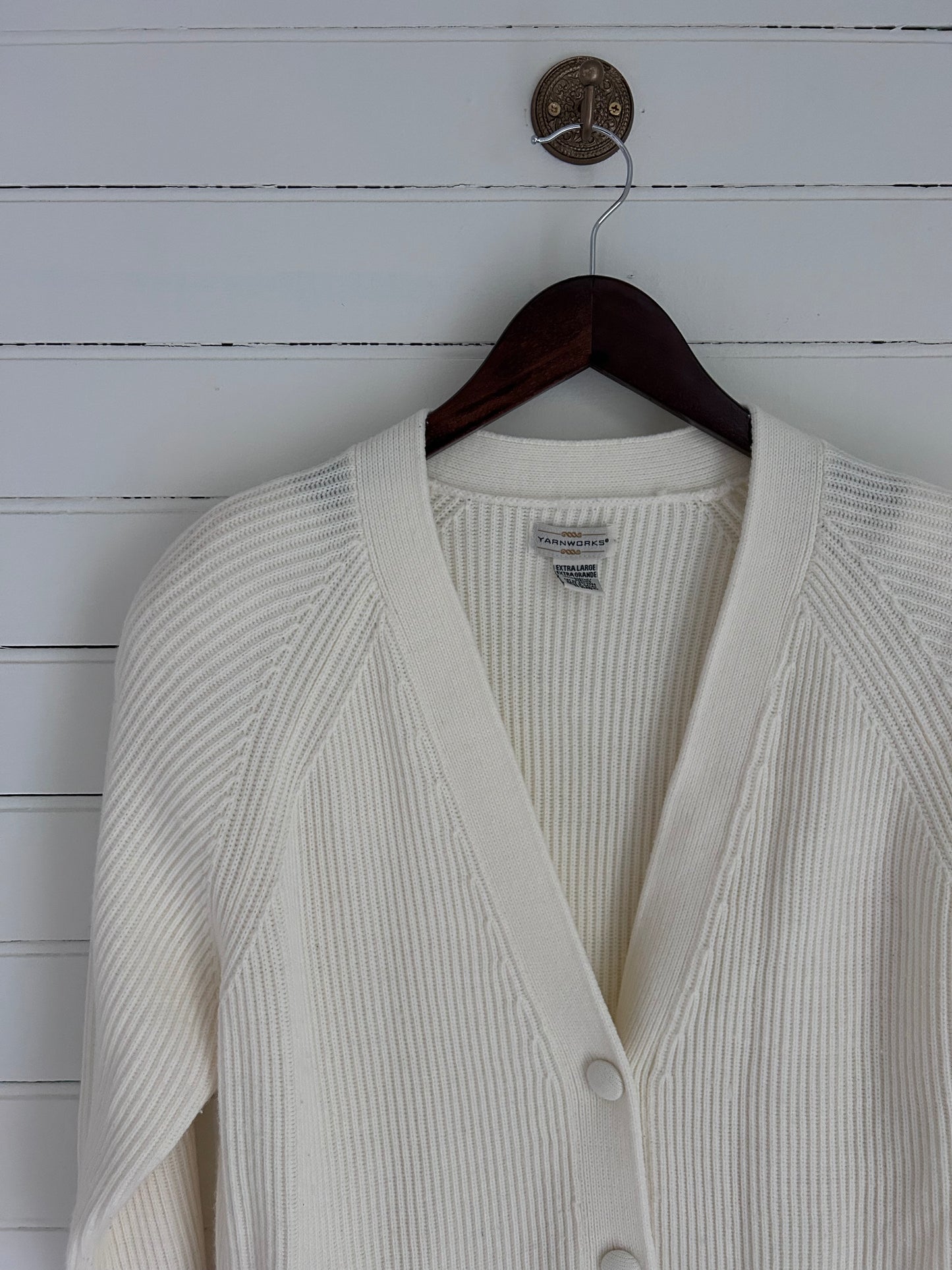 Extra Large Vintage White Cardigan