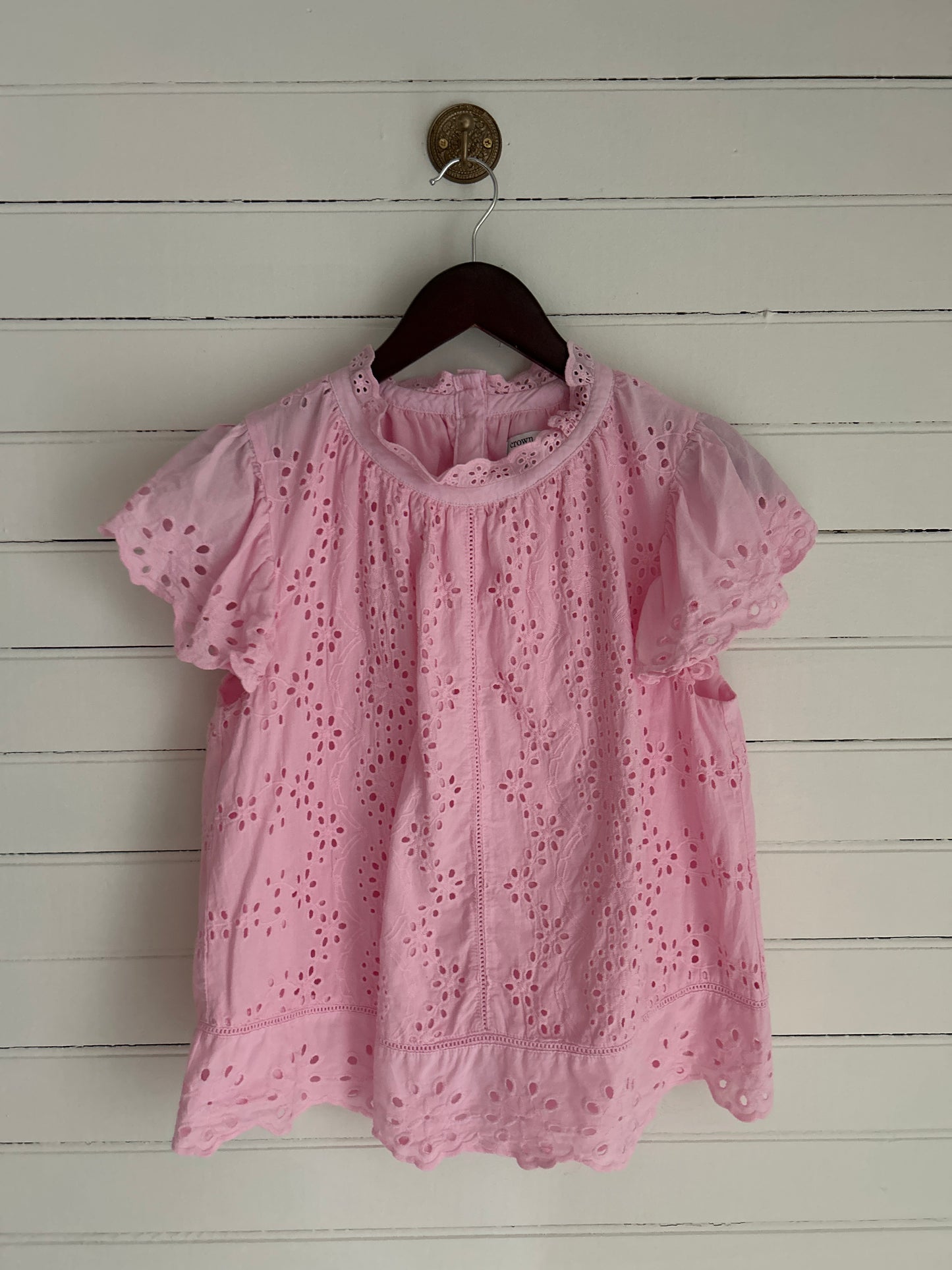 Medium Pink Eyelet Top