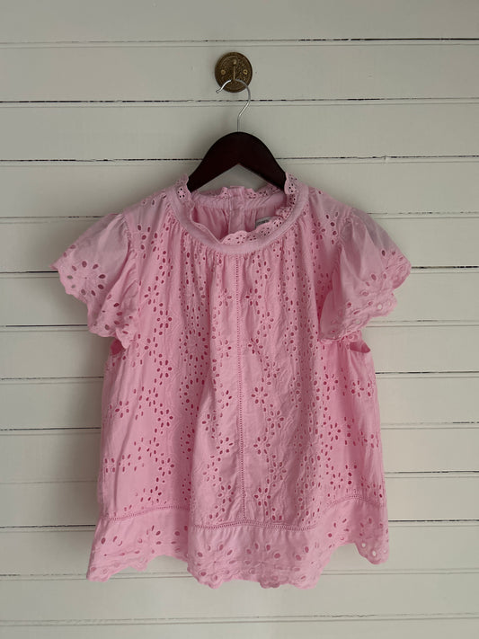 Medium Pink Eyelet Top