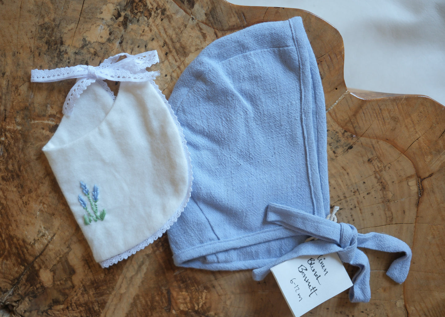 Blue Bonnet & Bib Set
