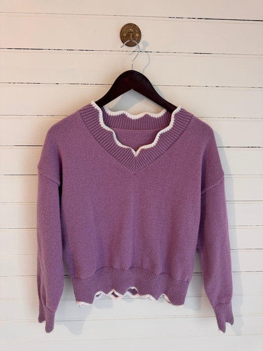 Scalloped Detail Sweater