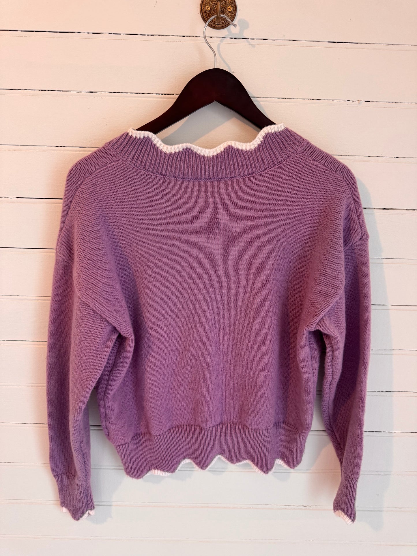 Scalloped Detail Sweater